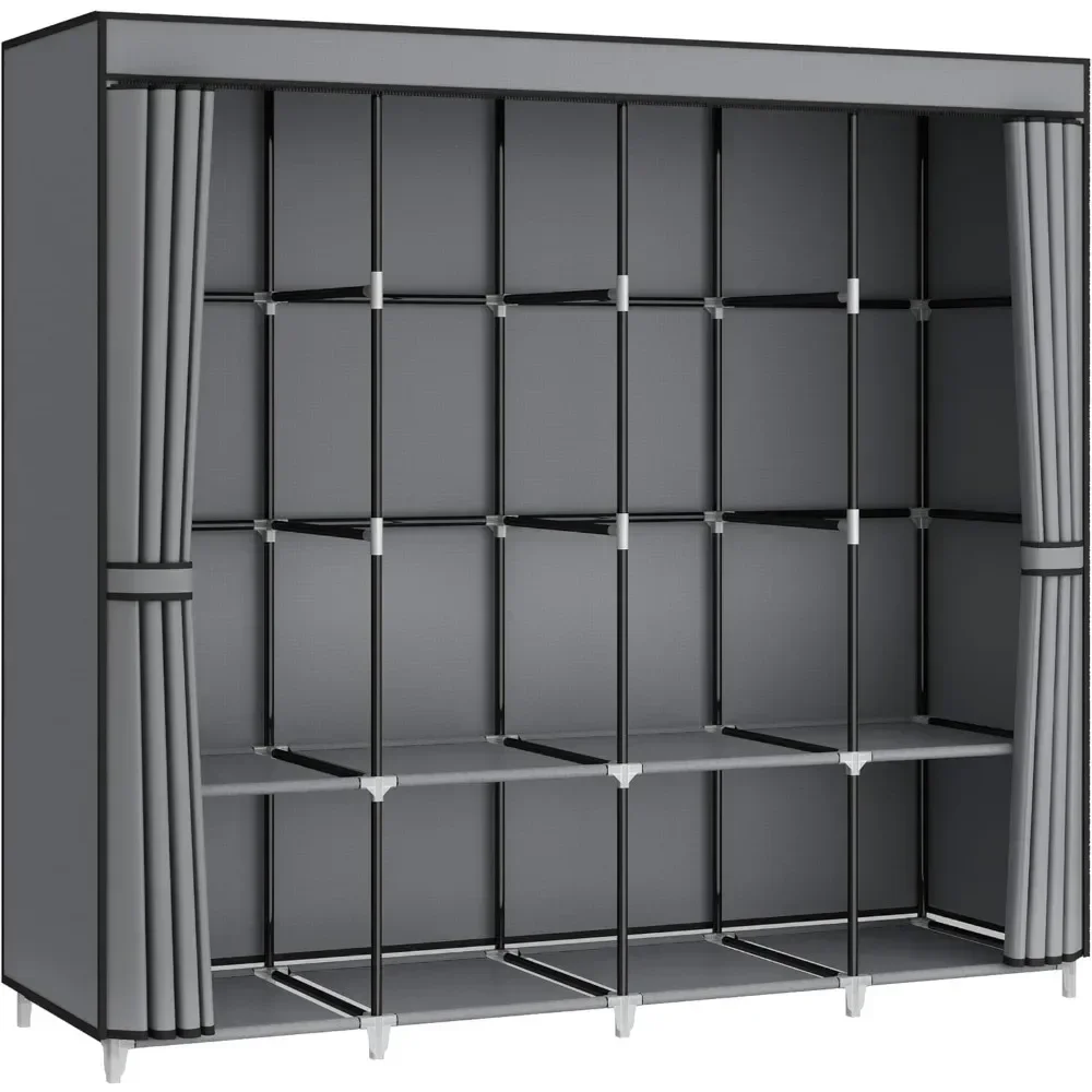 Wardrobe Closet Portable Fabric Cover - Armoire portable de 67 pouces, organisateur