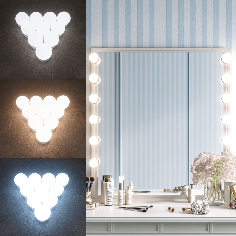 Dressing Table Vanity With Lighted Mirror - Lampes de maquillage à LED à