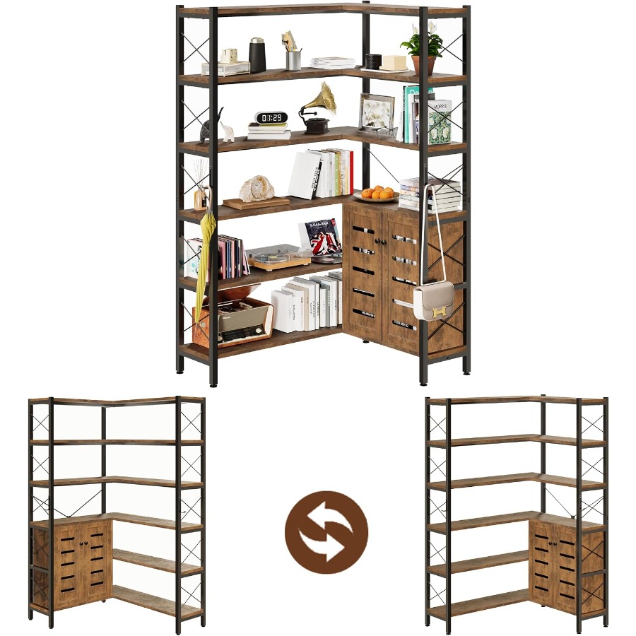 Bibliothèque d'angle à 6 étagè - Storage avis et prix