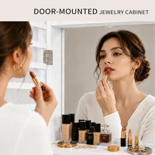 avec miroir pleine longueur, 6 - Full Length Mirror Jewelry Armoire avis et prix