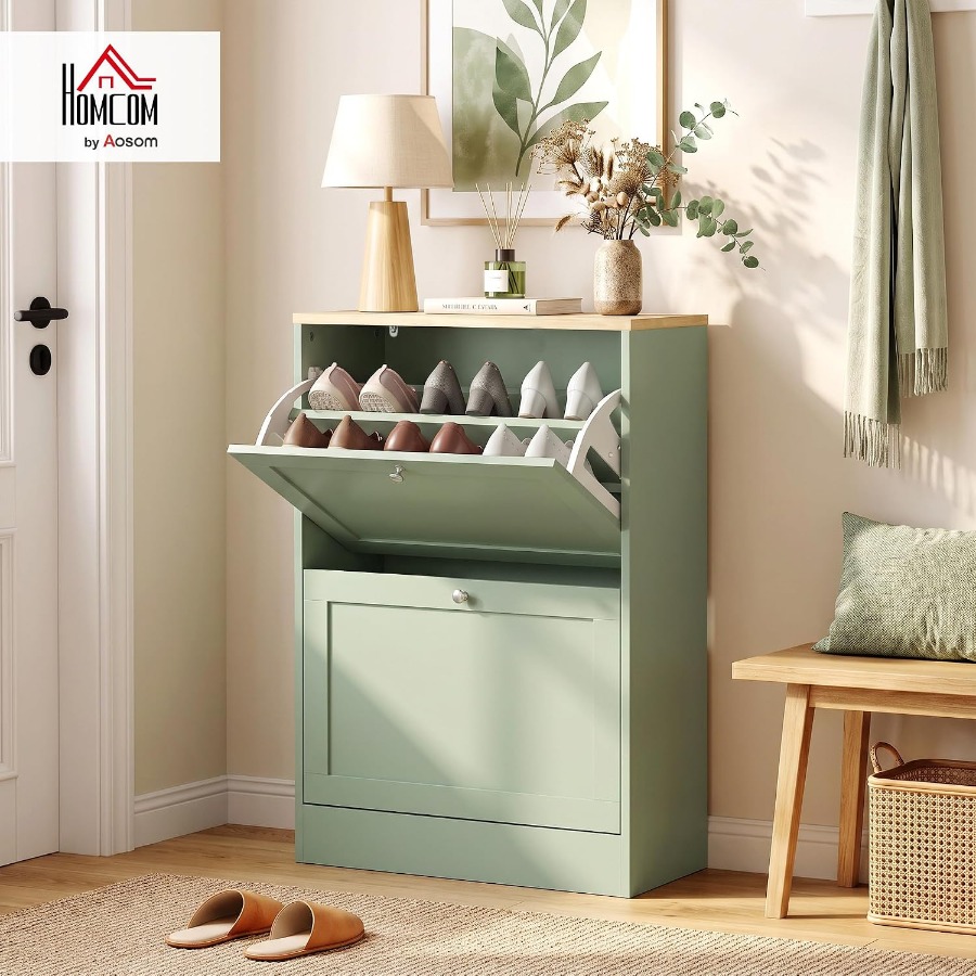 Meuble de rangement pour chaus - Shoe Rack Cabinet Narrow Entryway avis et prix