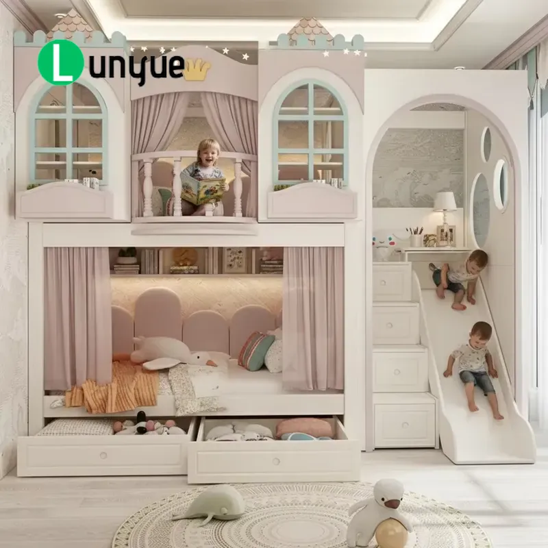 Lit superposé personnalisé Ank - Bunk Bed With Stairs And Slide avis et prix