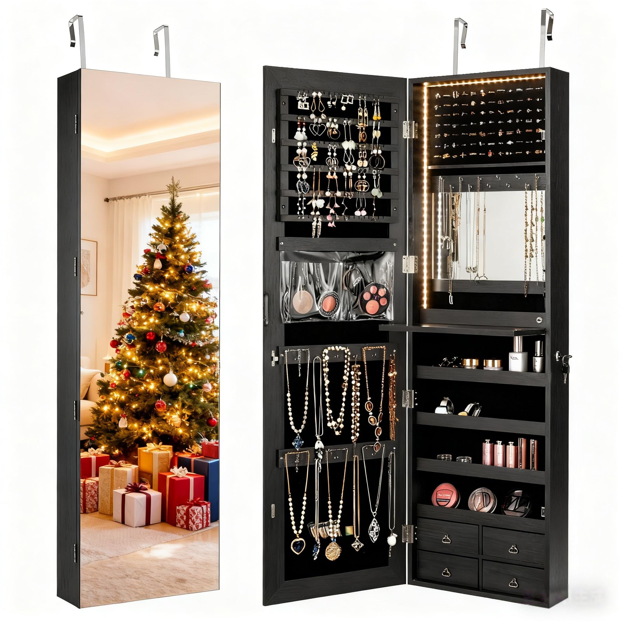 Armoire à bijoux LED de 47 pou - Full Length Mirror Jewelry Armoire avis et prix