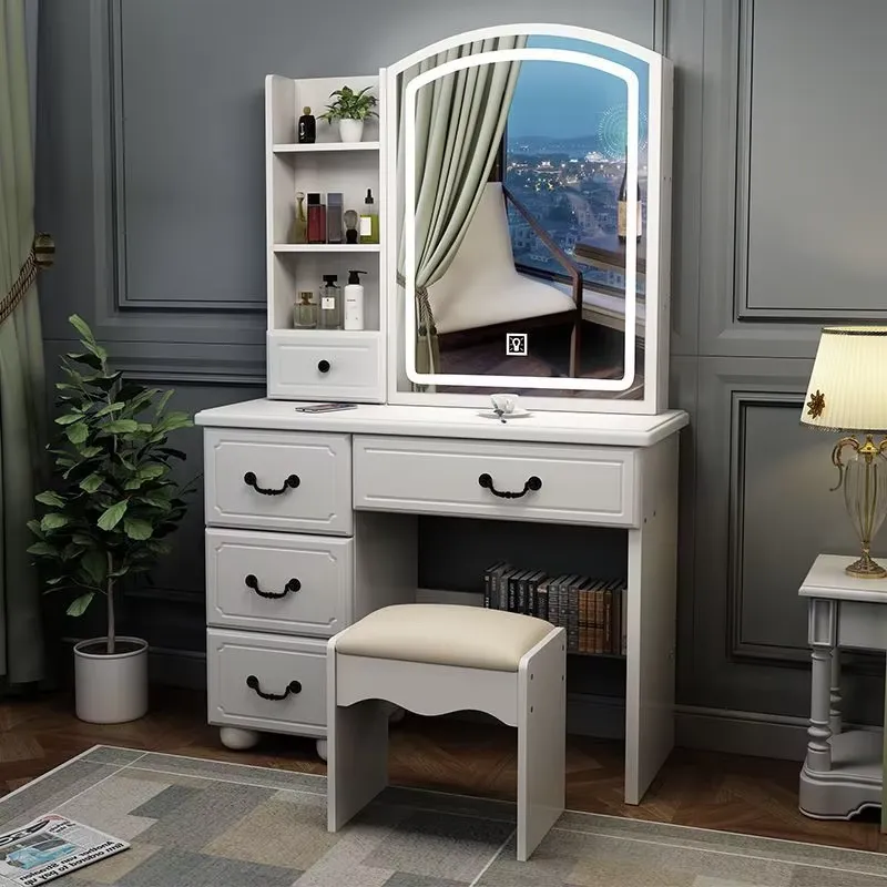 Coiffeuse de style nordique cr - Dressing Table Vanity With Lighted Mirror avis et prix