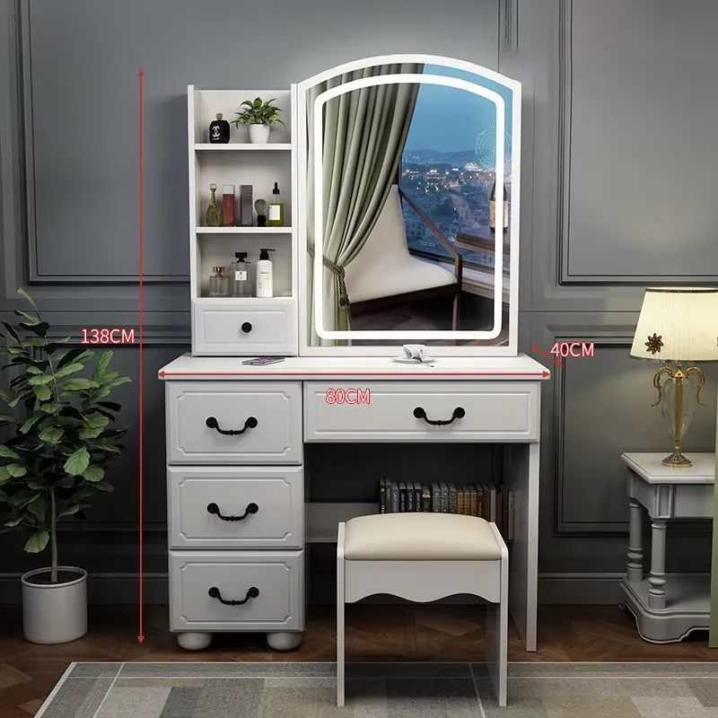 Coiffeuse de style nordique cr - Dressing Table Vanity With Lighted Mirror avis et prix